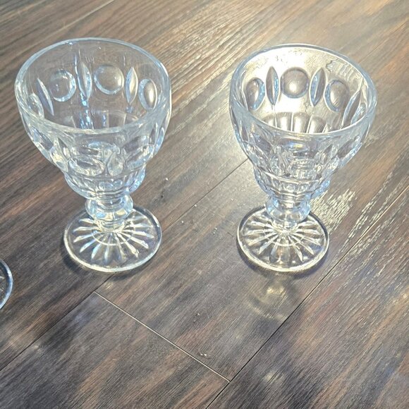 Vintage COLONY "Classique" Clear Thumbprint Water/Wine Goblets SET OF FOUR - Picture 3 of 14